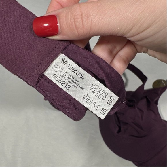 NWT $70 Wacoal [ 40C ]‎ Perfect Primer Underwire Bra in Italian Plum Purple - Picture 9 of 10